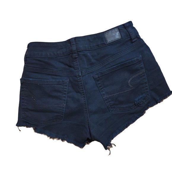 American Eagle Womens Size 2 Black Distressed Stretch Jean Shorts - Picture 4 of 4